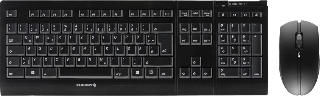 Сет тастатура и глушец Cherry B.Unlimited 3.0, безжичен, QWERTZ, црн