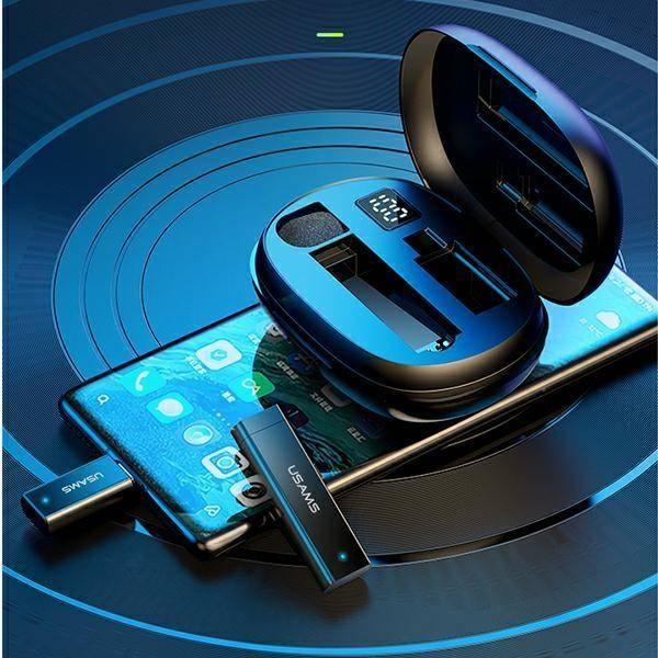 Mikrofon pa tela në jakë Usams US-ZB244, ENC, 2.4G, i zi