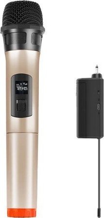 Set mikrofoni wireless Puluz PU628J, 2 mikrofona, UHF 3.5 mm, me ekran