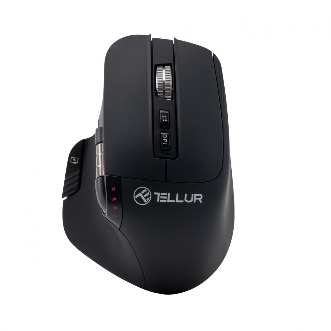 Mouse pa tela Tellur Shade, Bluetooth, optik, 8 butona, i zi