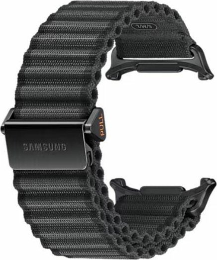 Rrip ore Samsung Trail Band për Galaxy Watch Ultra, pëlhurë sportive, Triangle Latch and Hook, gri e errët