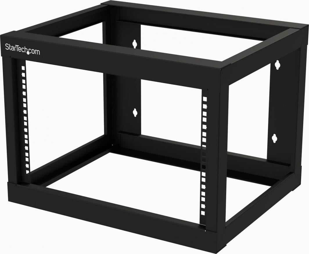 Raft muri rrjeti StarTech 6U 19", kornizë e hapur, çelik, i zi