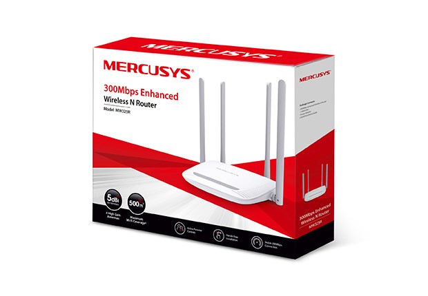 Ruter wireless Mercusys MW325R, Wi-Fi 4, 300 Mbps, i bardhë