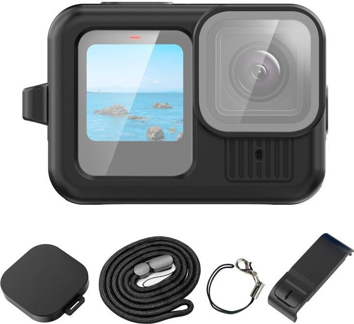 Mbulesë mbrojtëse silikoni Puluz për GoPro Hero 13, rezistente, e zezë