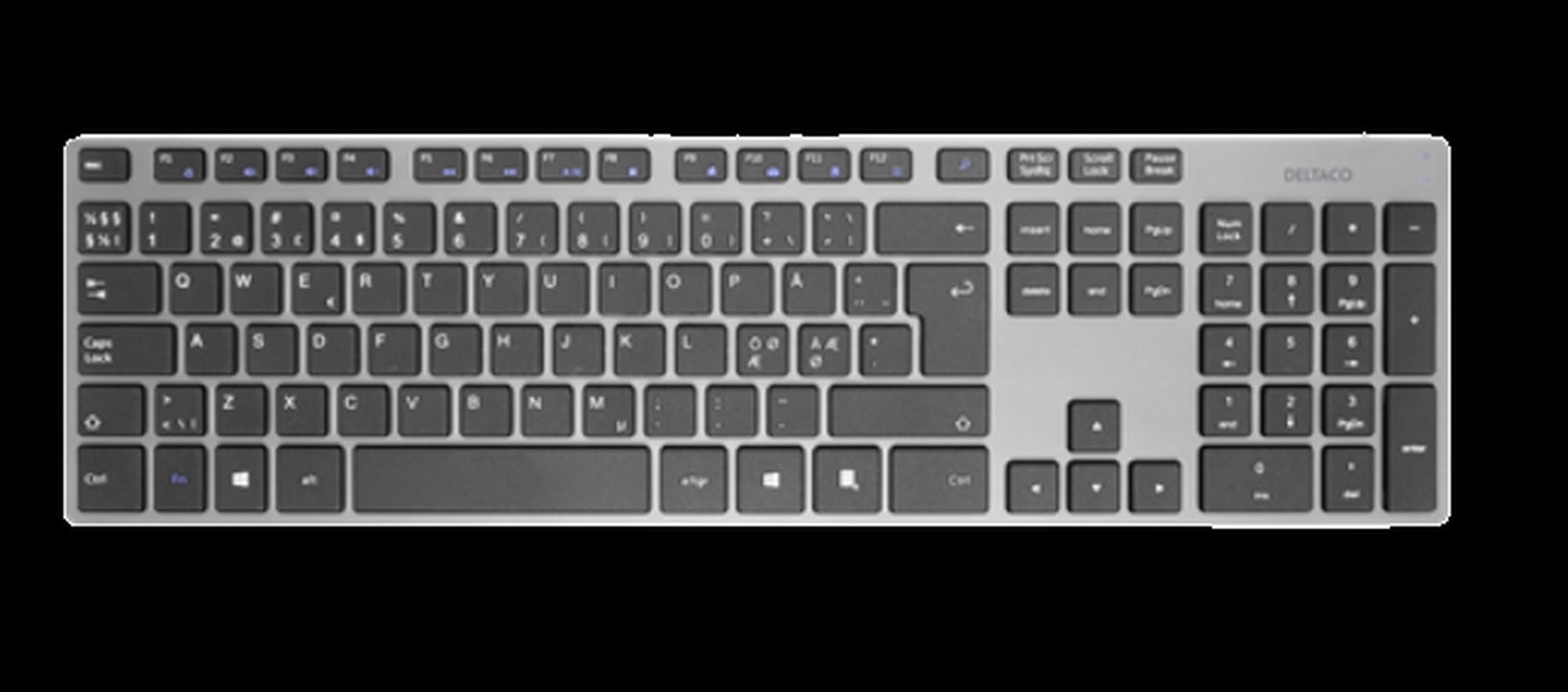 Tastierë wireless Deltaco TB-802-W-LT, USB receiver, layout LT, argjendtë e bardhë