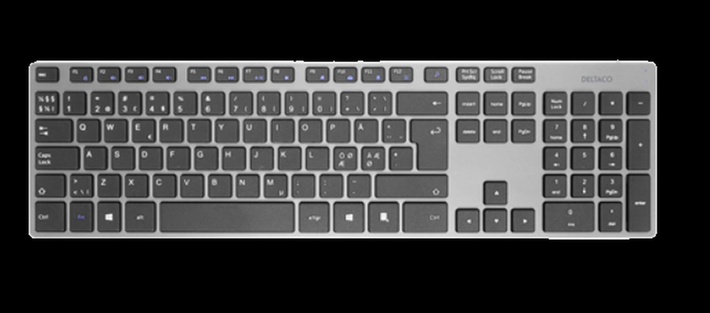 Tastierë wireless Deltaco TB-802-W-LT, USB receiver, layout LT, argjendtë e bardhë