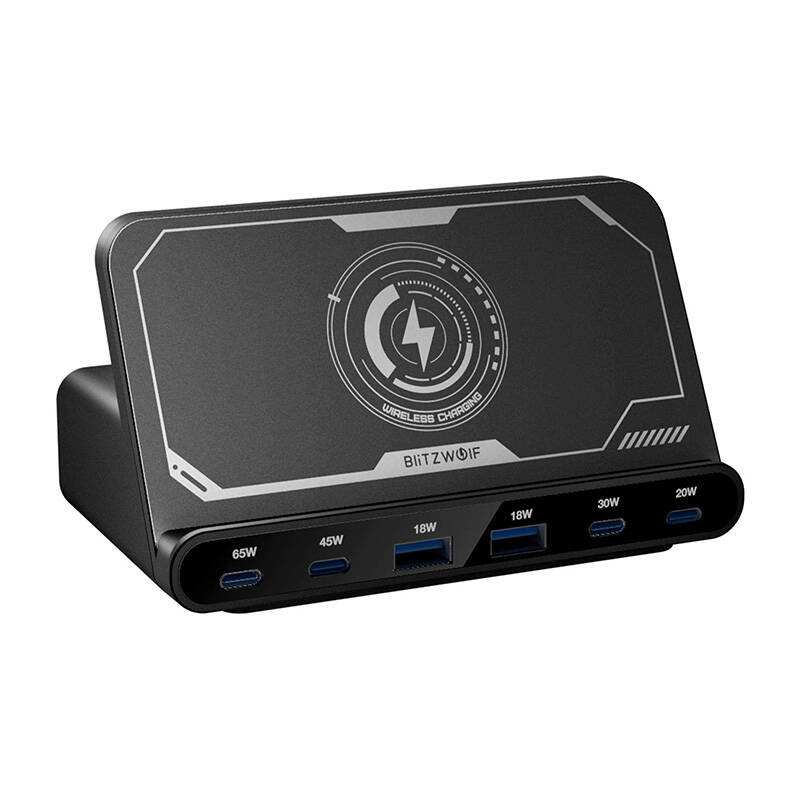 Karikues wireless BlitzWolf BW-S27, 7 në 1, QC4+ PD3.0, i zi, set 2 copë