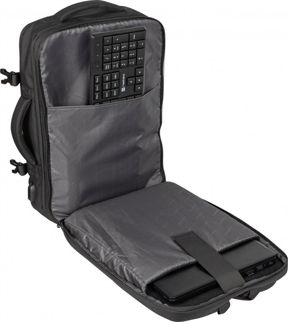 Çantë shpine për laptop Natec CAMEL PRO, 17.3", e zezë