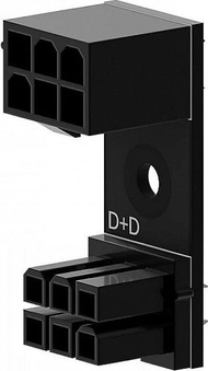 Adapter PCIe Singularity Computers 6 Pin, kënd 180°, i zi