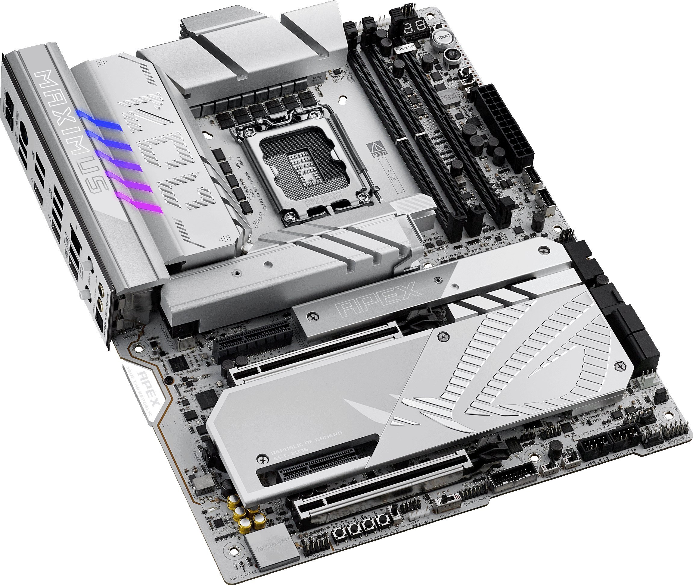 Pllakë amë ASUS ROG Maximus Z890 Apex, Intel LGA 1851, DDR5, argjendtë