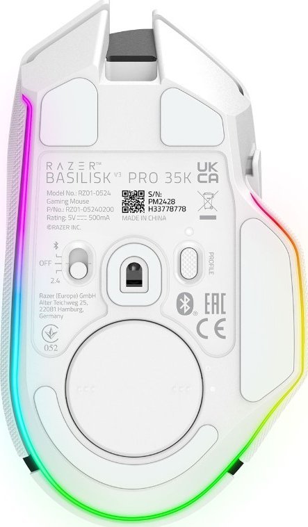 Maus gaming Razer Basilisk V3 Pro, optik 35000 DPI, wireless RF Bluetooth USB, i zi