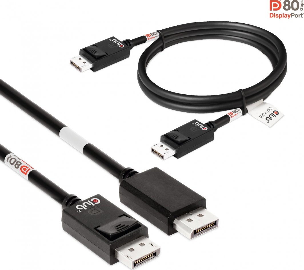 Kabllo DisplayPort Club 3D CAC-1091, DP 2.1, 4K 120Hz 8K 60Hz, 1.2m, e zezë