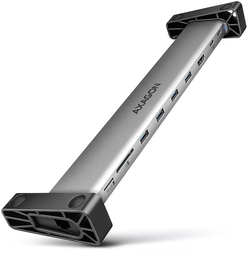 Hub USB Axagon HMC-10HLS, 9in1, USB C, 4K, argjendtë