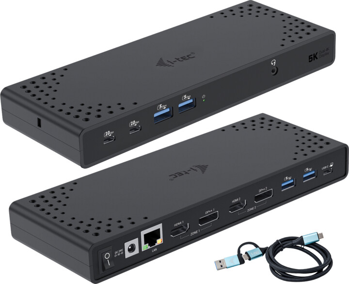 Docking Station i-tec USB 3.0 / USB-C / Thunderbolt 3, 2x Display, PD 100W