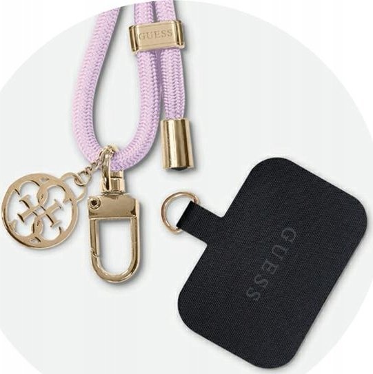 Varëse universale për telefon Guess CBDY Cord Nylon 4G Metal Charm, najlon, ari