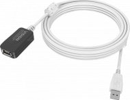 USB продолжен кабел Vision Techconnect, USB 2.0, 5m, активен, бел