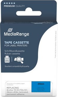 Kasetë etiketuese MediaRange Label Tape Cassette, 8m, 24mm, blu