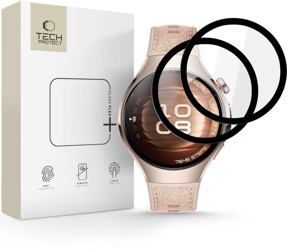 Mаска за екран Tech-Protect Glass Flex+, 2 парчиња, за Huawei Watch 5 42mm, проѕирна