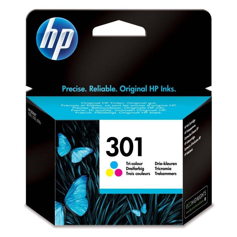 Ngjyrë printer HP 301, cyan/Magenta/e verdhë