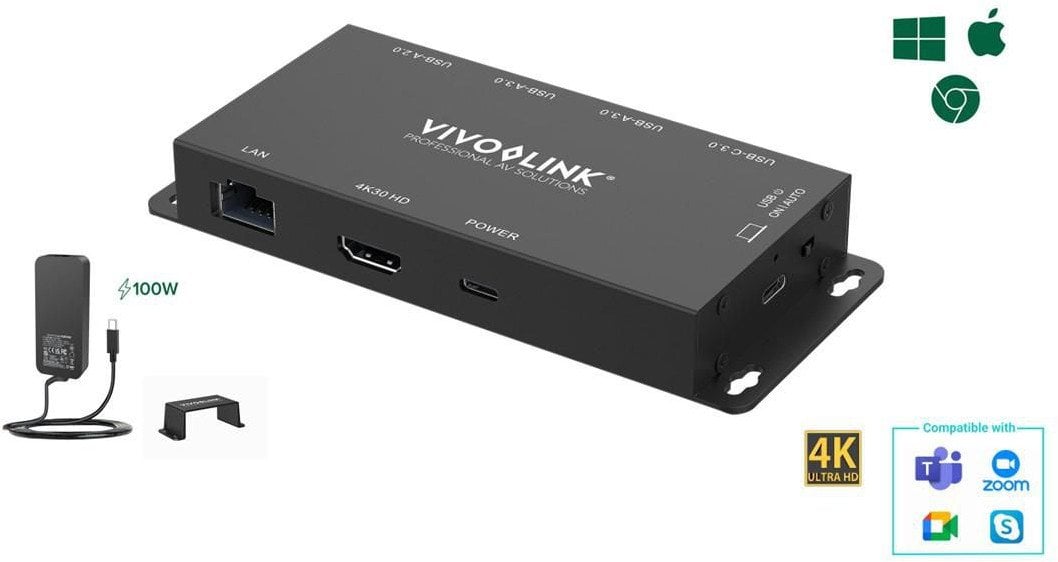 USB C HUB Vivolink VLUSBCHUB2V2, 4K, HDMI LAN, i zi