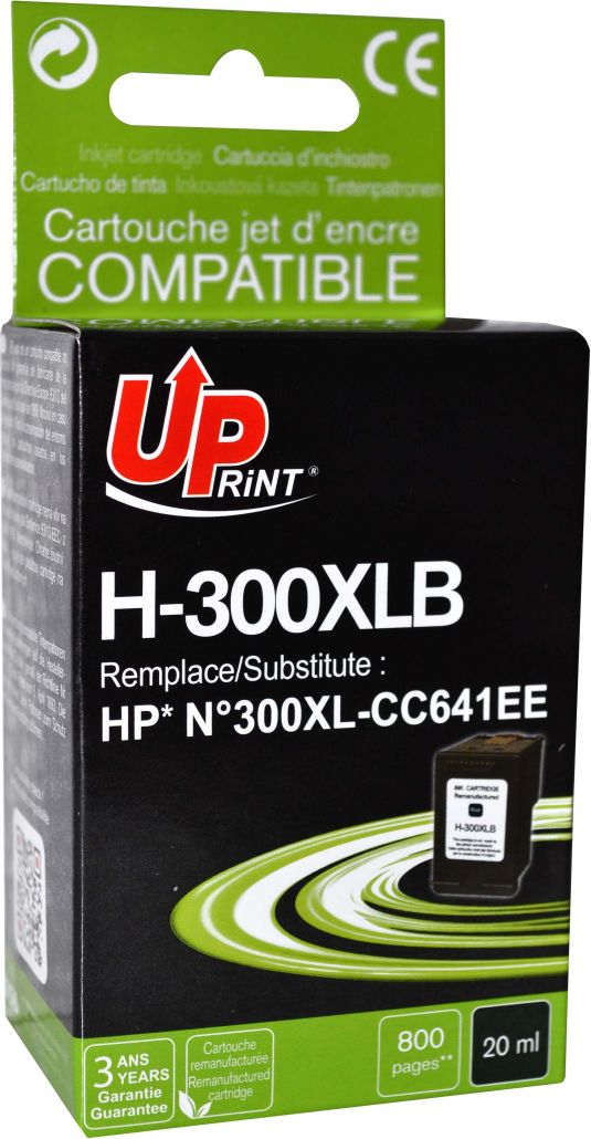 Patronë boje UPrint H-300XL-B CC641EE, kompatibil për HP, XL, e zezë