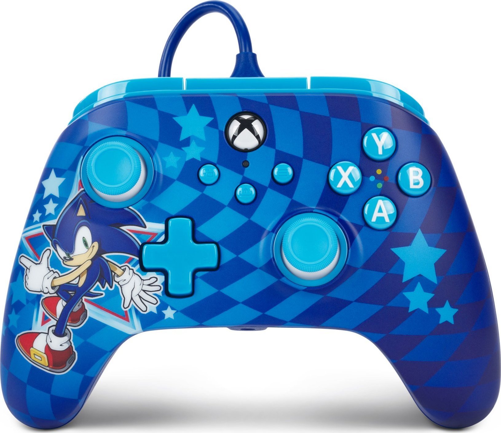 Gamepad PowerA XBGP0229-01, me kabllo USB, për Xbox Series X S, blu kuqe bardhë
