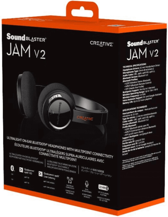 Kufje Creative SoundBlaster Jam V2, të zeza