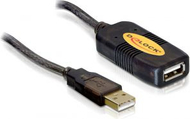 Kabllo DeLock USB-A - USB-A, 10m, e zezë