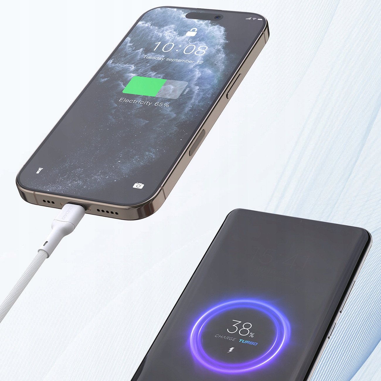 Kabllo USB C Dudao L9C, USB C në USB C, 2m, 65W, e bardhë