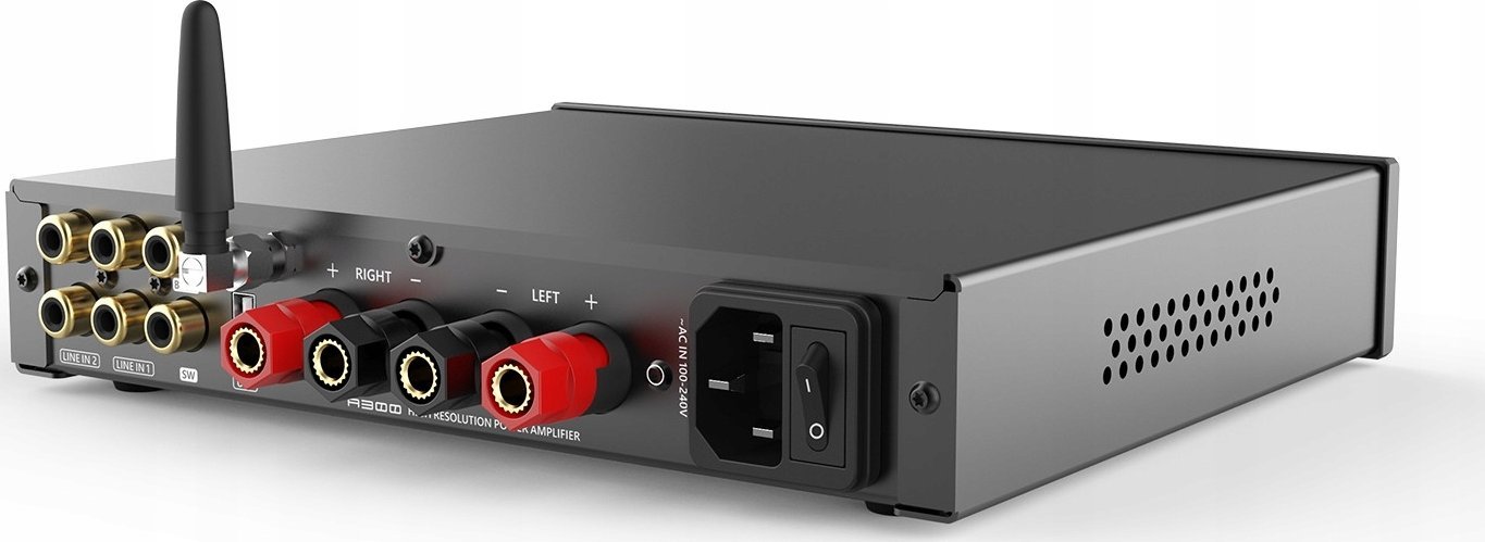 Përforcues audio SMSL A300, Bluetooth 5.0, dalje për subwoofer, i argjendtë