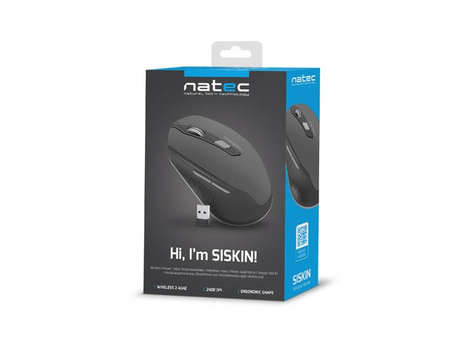 Maus Natec Siskin, USB 2.0, i zi / i hirtë