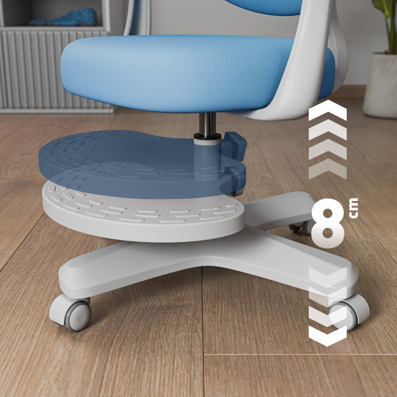 Karrige zyre ergonomike Huzaro Mark Adler Junior 4.6, rrotulluese, për fëmijë, blu