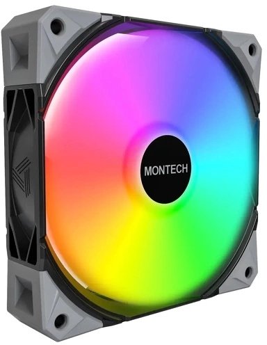Ventilatorë PC Montech E28 ARGB, 120mm, set 3 copa me fan hub, të zinj