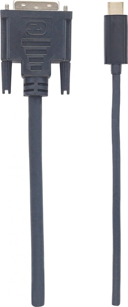 Kabllo video Manhattan 152457 USB C në DVI D, 2m, i zi