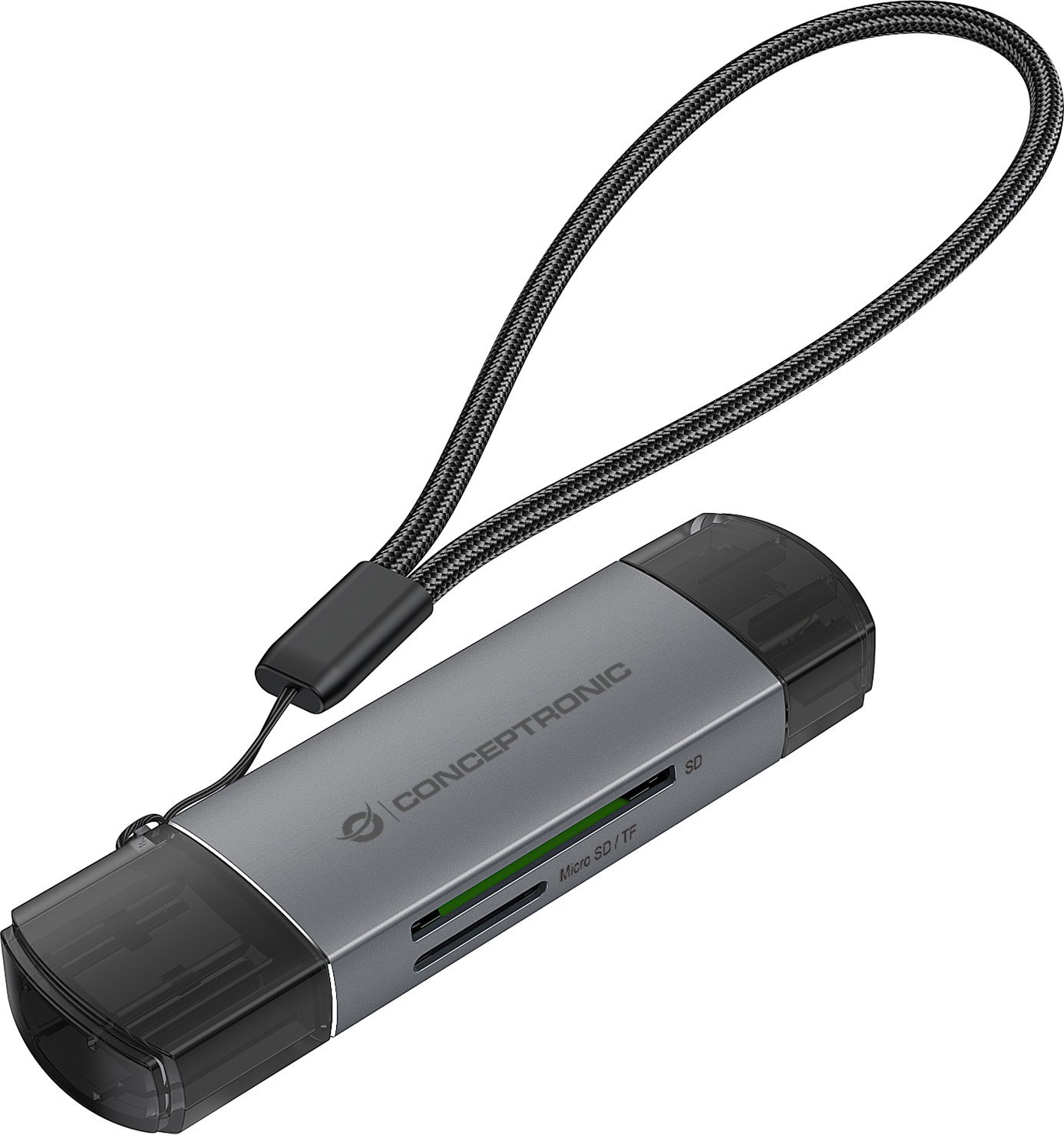 Lexues kartelash Conceptronic Card Reader, USB 3.0, USB-C, gri
