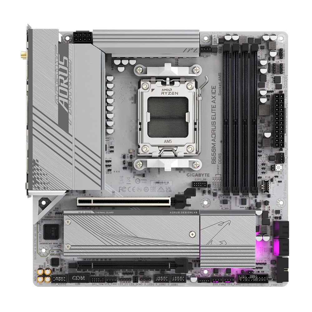 [OUTLET] Pllakë amë AORUS B650M Elite AX Ice, AMD B650, Socket AM5, ATX, e bardhë