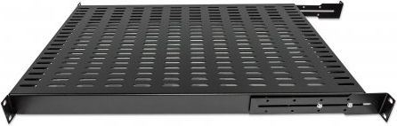 Rafte fikse rack Intellinet 19" 1U, thellësi 600mm, kapacitet 100kg, i zi