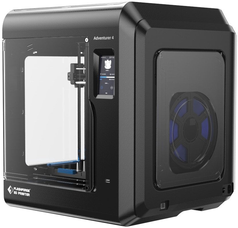 3Д печатач Flashforge Adventurer 4, загреан кревет, флексибилен метален кревет, црн