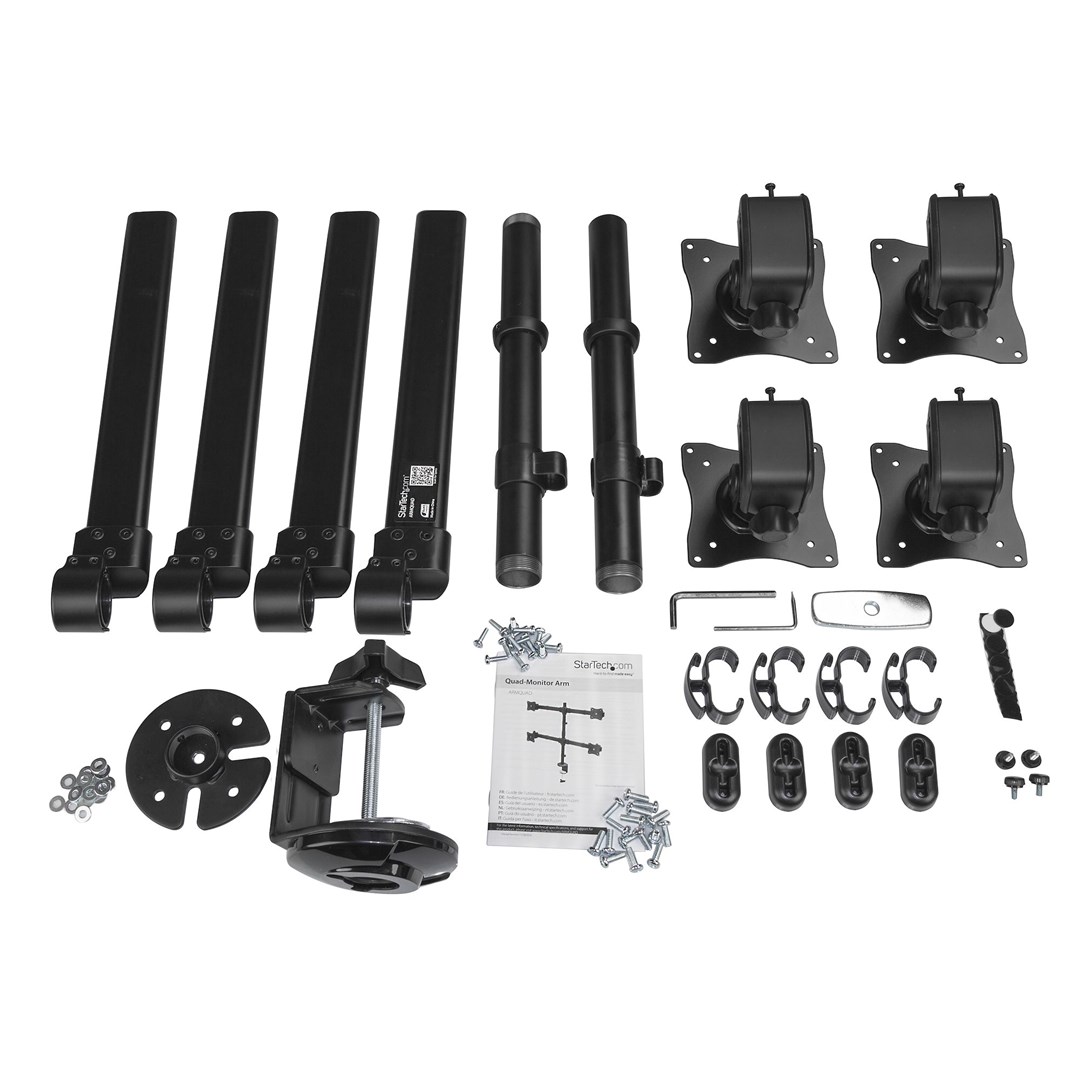 Mbajtëse tavoline për katër monitorë StarTech 13-27", 32kg, e zezë