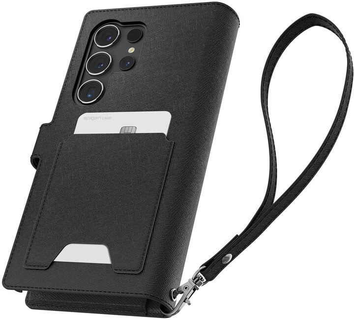Këllëf Spigen Spigen Wallet S Plus për Samsung Galaxy S24 Ultra, i zi