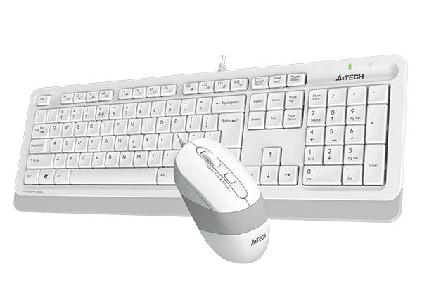 Set tastierë dhe mi A4Tech F1010, me kabllo, 1600 dpi, i bardhë
