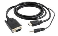 Kabllo Gembird HDMI në VGA me audio, 1.8m, Full HD, i zi