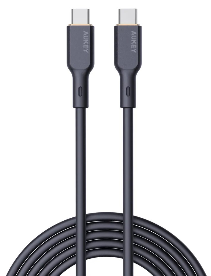 Kabllo Aukey, USB C / USB C, 1.8 m, e zezë