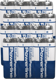 Bateri alkaline Panasonic Powerline 9V, paketim 12 copë