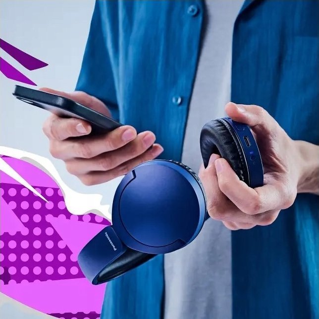 Kufje Panasonic HF630B, Bluetooth 5.3, 72 orë bateri, të zeza