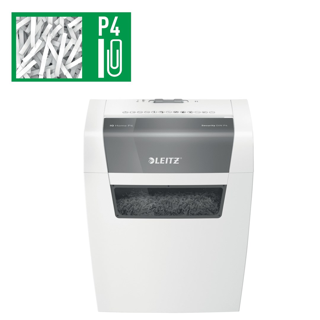 Grirës dokumentesh Leitz IQ Home P4, DIN P-4, 6 fletë, i bardhë