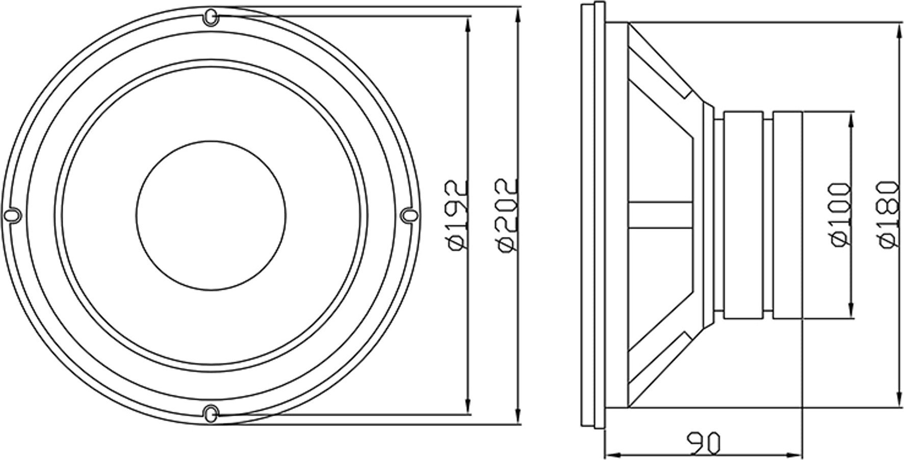 Woofer BLOW GDN 20, 300W, 8", bas i zi