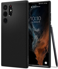 Mbrojtëse Spigen Liquid Air për Samsung Galaxy S22 Ultra, e zezë