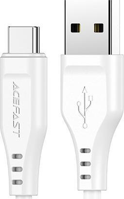 Kabllo USB Acefast USB A në USB C, 1.2m, 3A, e bardhë