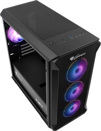 Kutia kompjuterike Genesis Irid 503 ARGB V2, micro tower, xham i kalitur, e zezë
